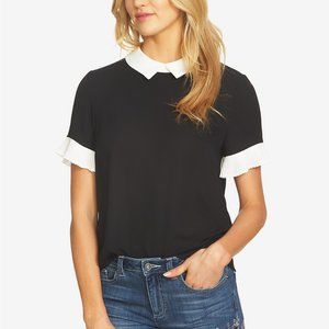 CeCe Colorblocked Collared Blouse